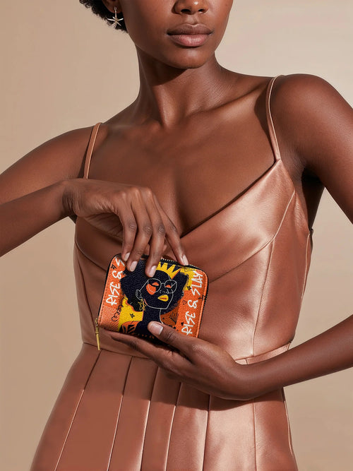 Afroyla "Aina" Orange Sorbet Mini Wallet