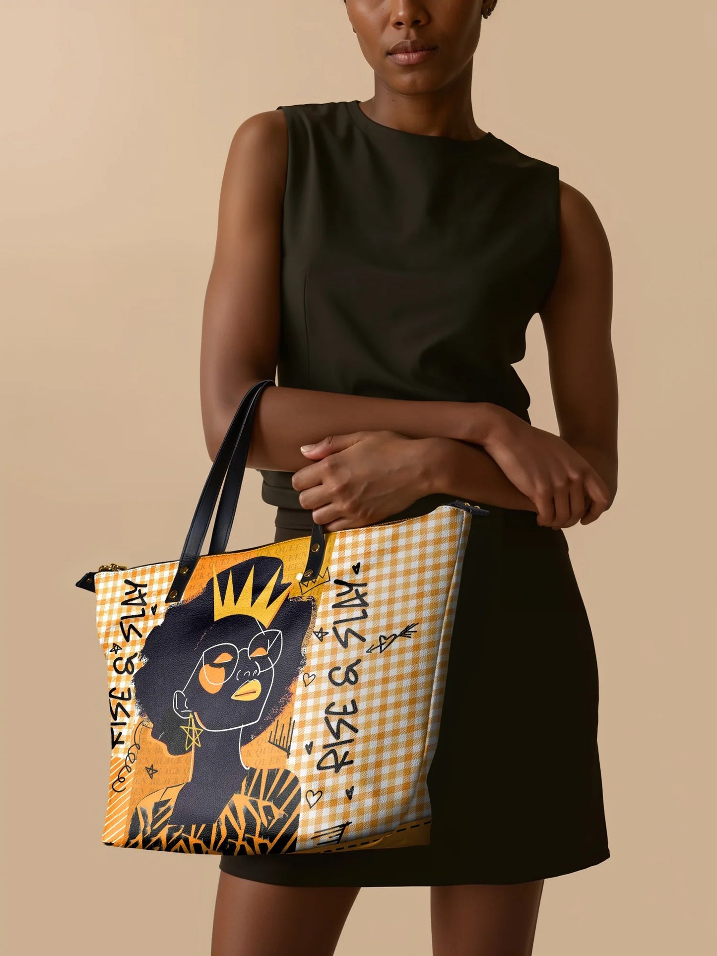 Afroyla "Aina" Honeycomb Leather Tote Bag