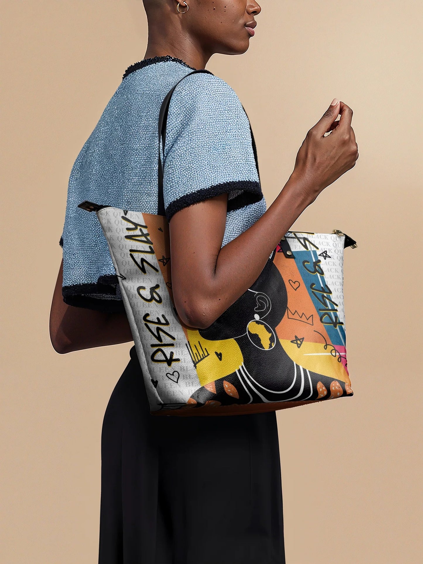 Afroyla "Baridi" Leather Tote Bag
