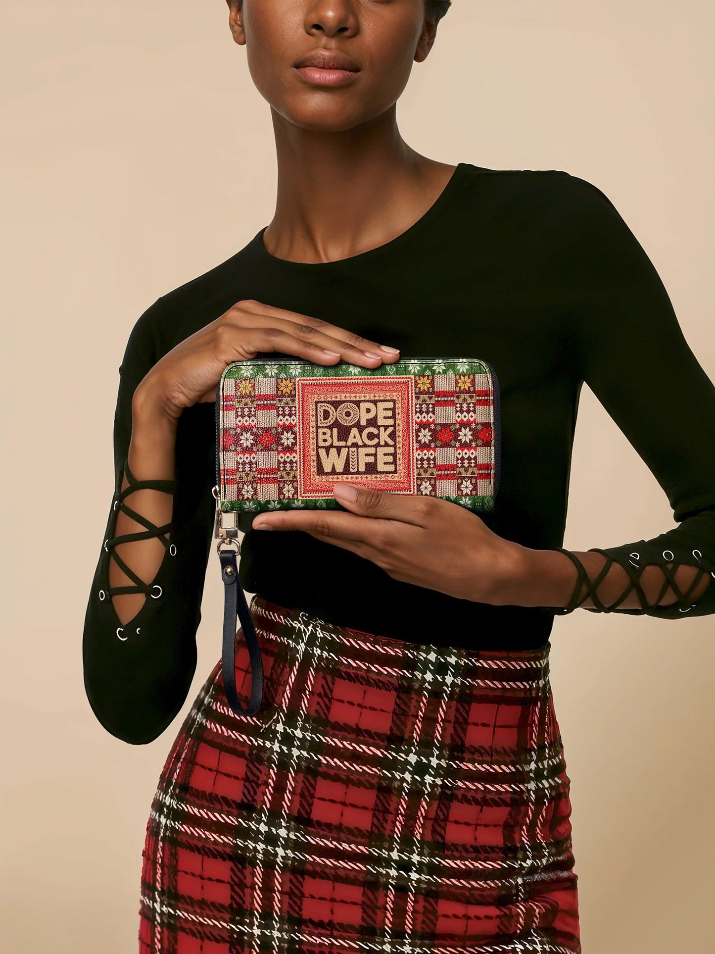 Afroyla "Dope Black Wife" Frosted Pine Wallet