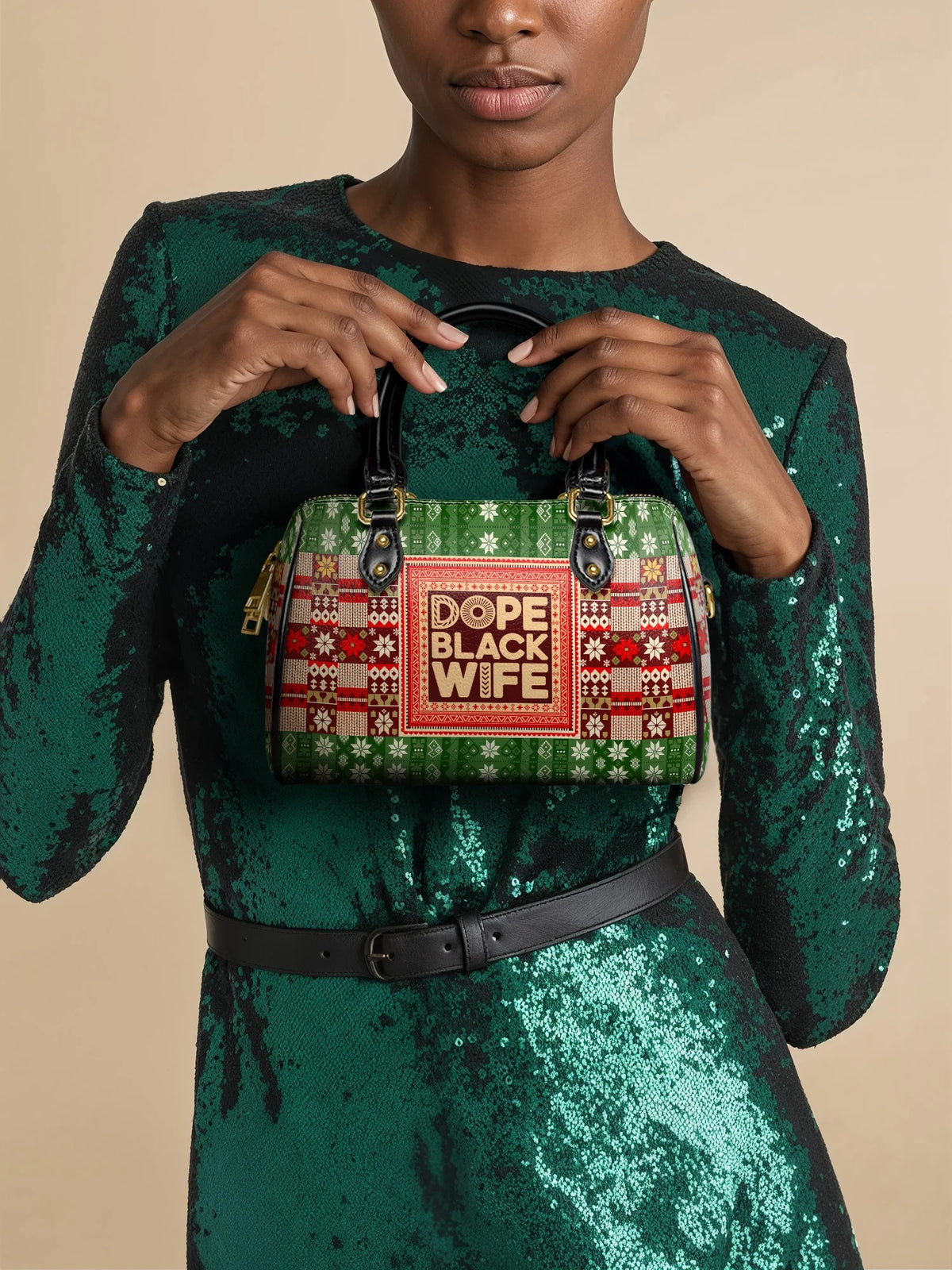 Afroyla "Dope Black Wife" Frosted Pine Mini Satchel