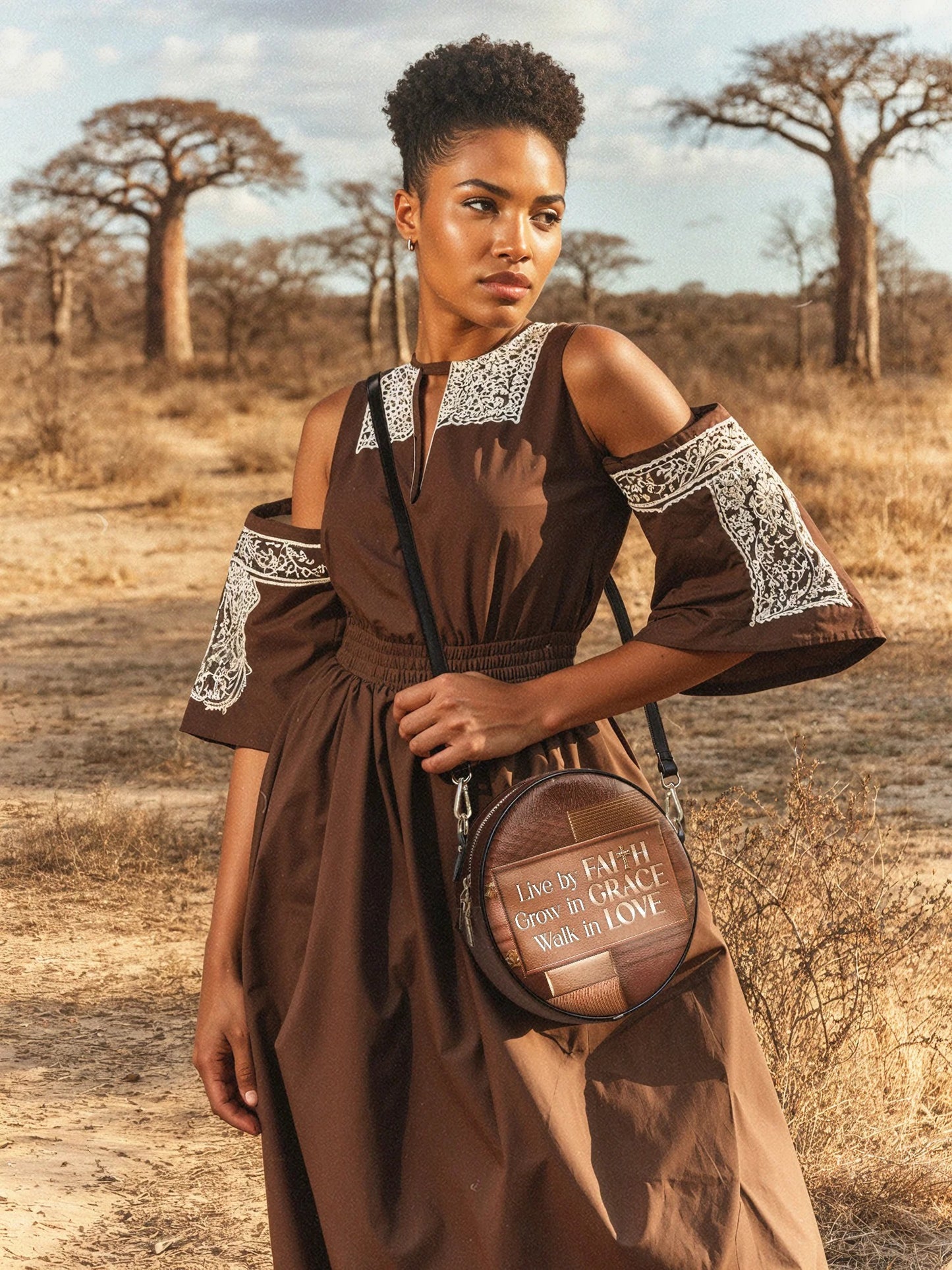 Afroyla "Eliora" Circle Crossbody Bag