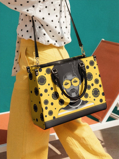 Afroyla "Fahari" Marigold Pop Leather Handbag