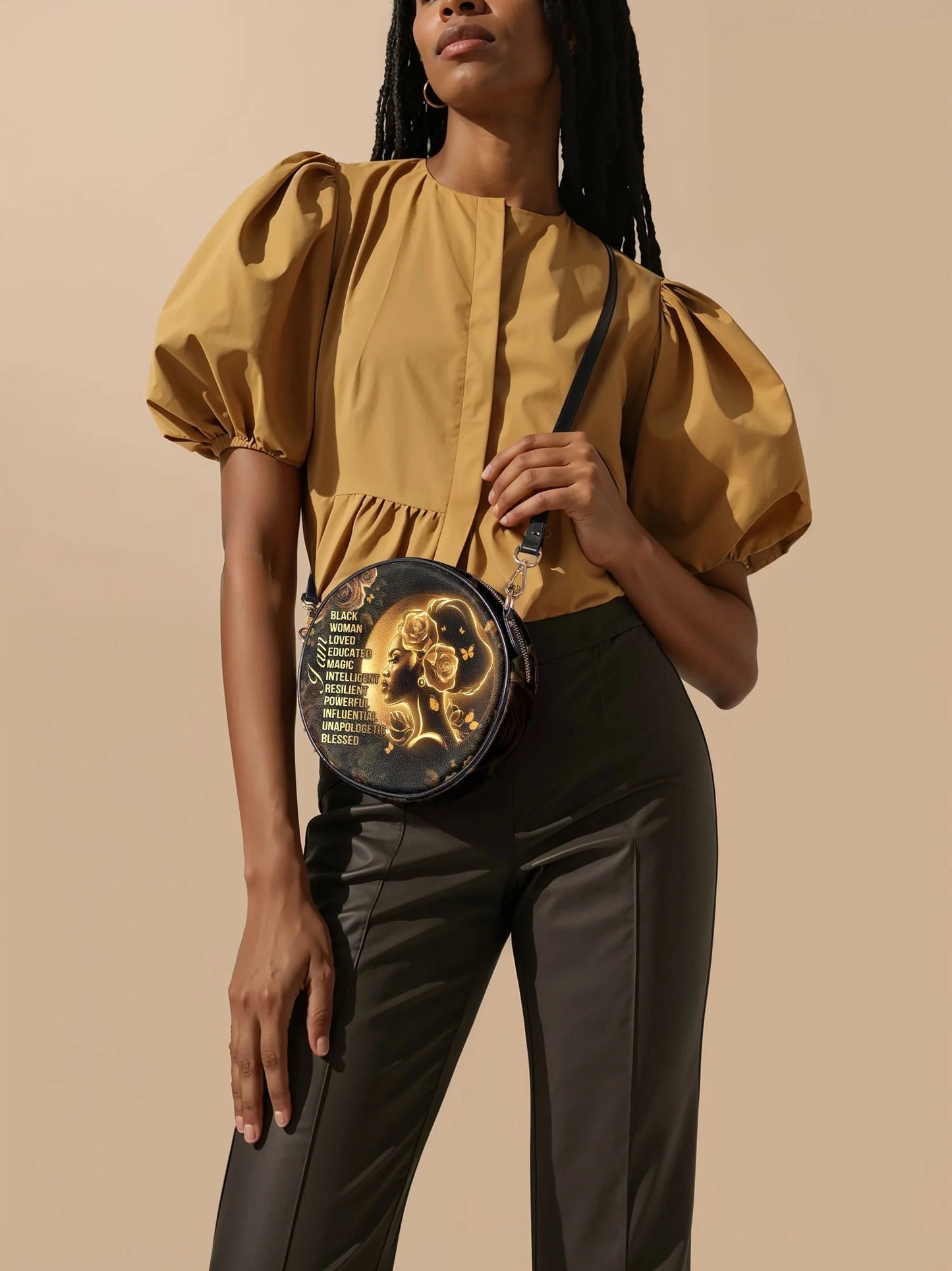 Afroyla "Lumina" Circle Crossbody Bag