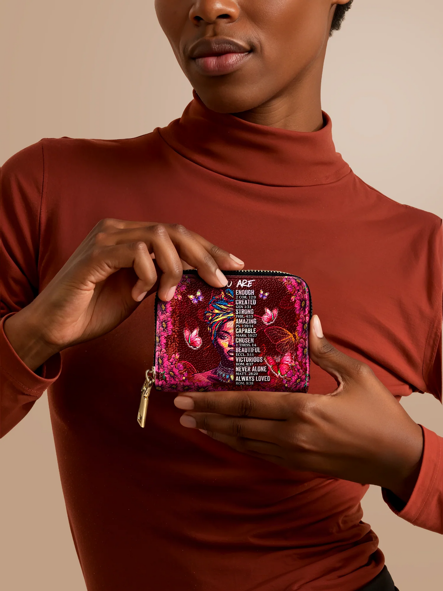 Afroyla "Imani" Pomegranate Red Mini Wallet