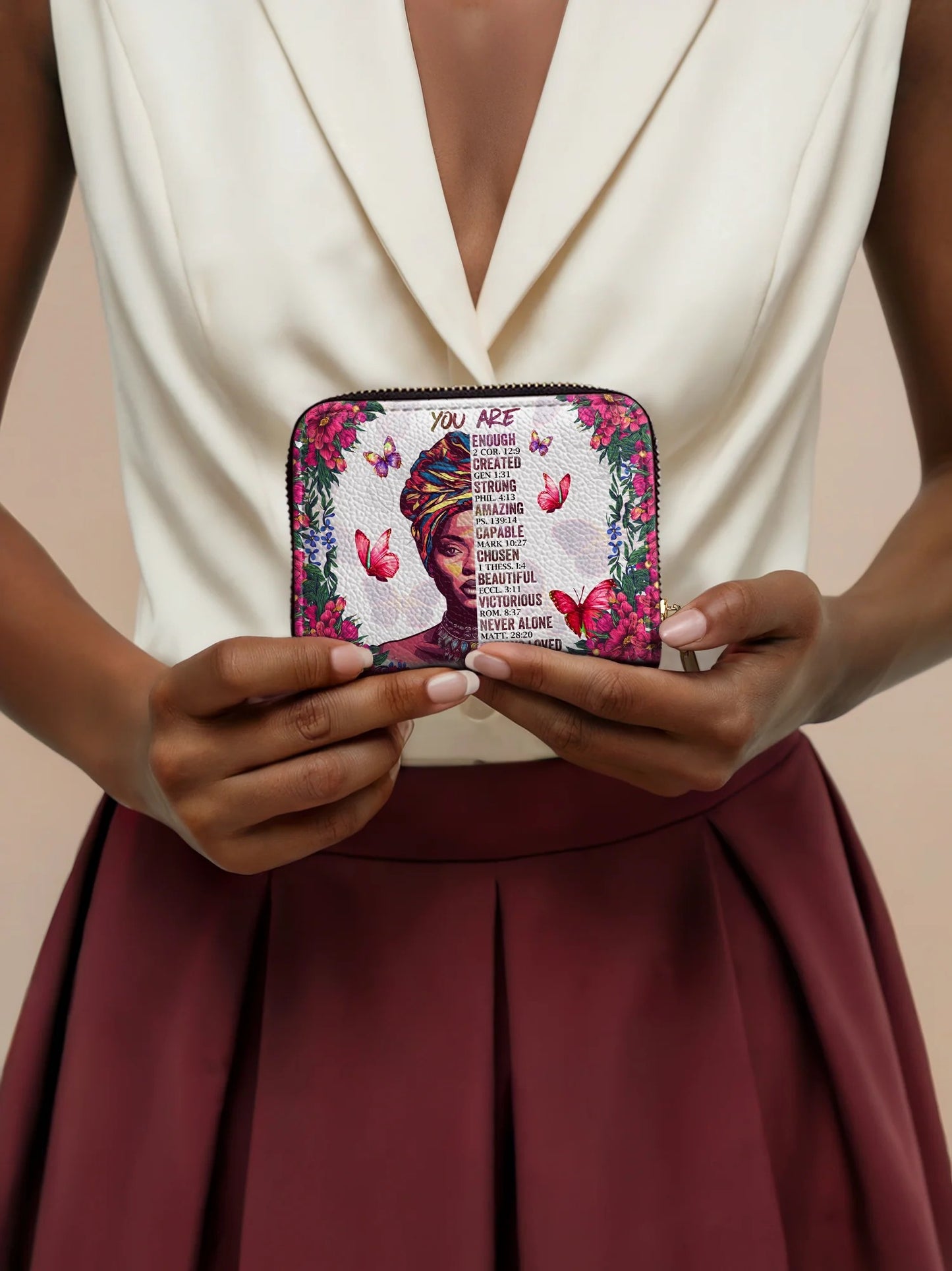 Afroyla "Imani" Dove White Mini Wallet