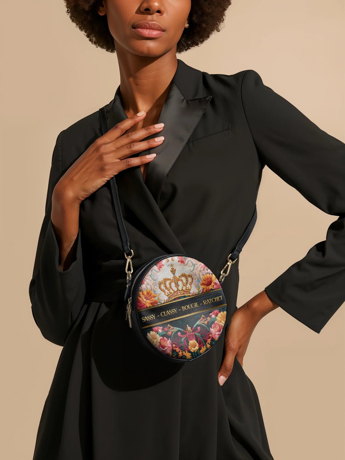 Afroyla "Naija Royale" Circle Crossbody Bag