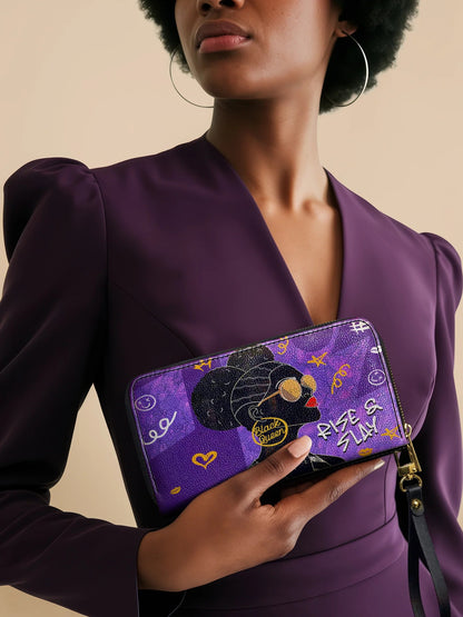 Afroyla "Sanaa" Purple Crayon Wallet