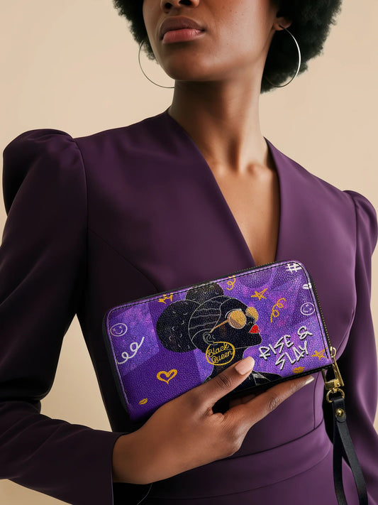 Afroyla "Sanaa" Purple Crayon Wallet