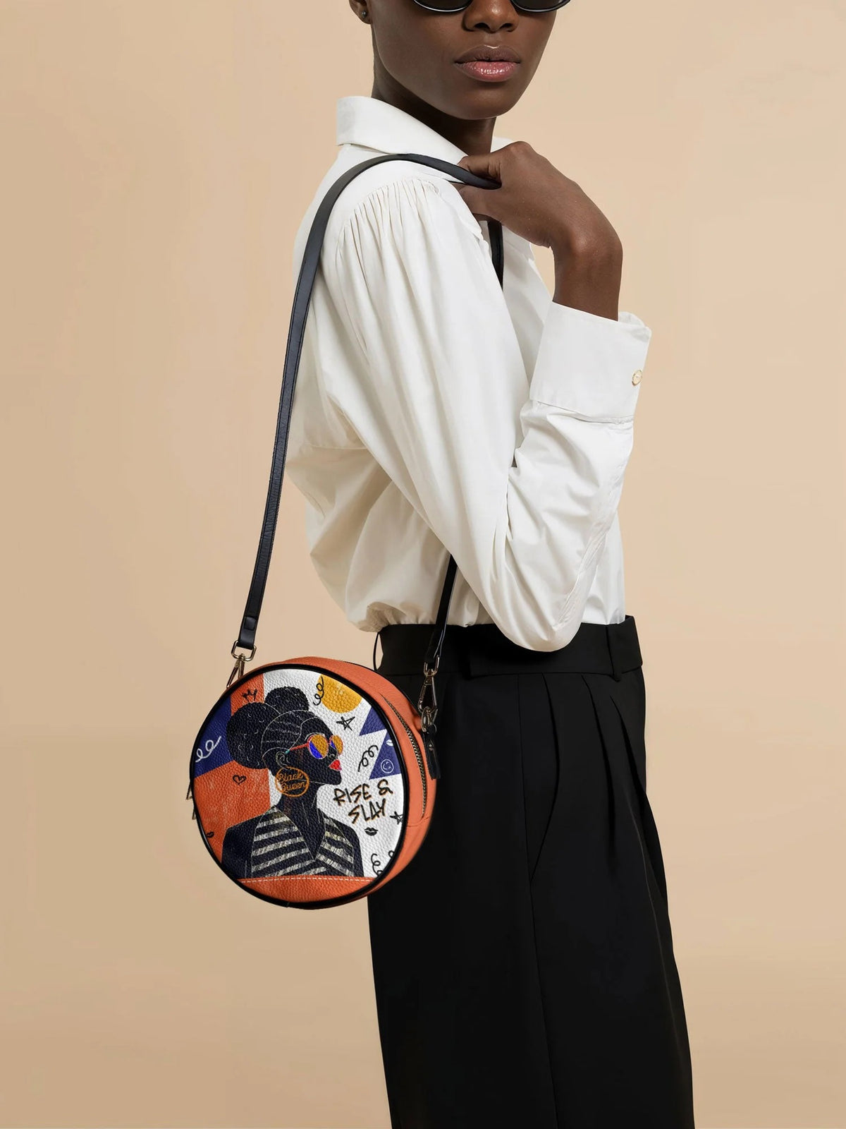 Afroyla "Sanaa" Salt Pop Circle Crossbody Bag