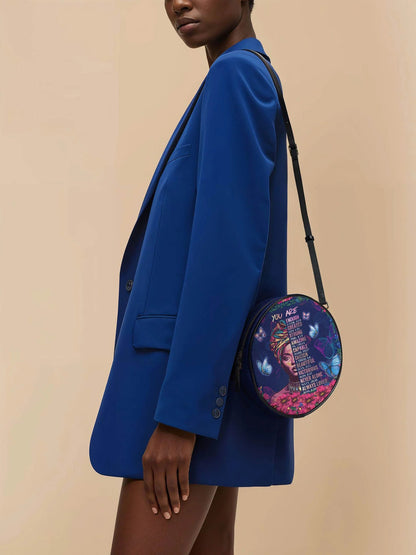 Afroyla "Imani" Blue Orchid Circle Crossbody Bag