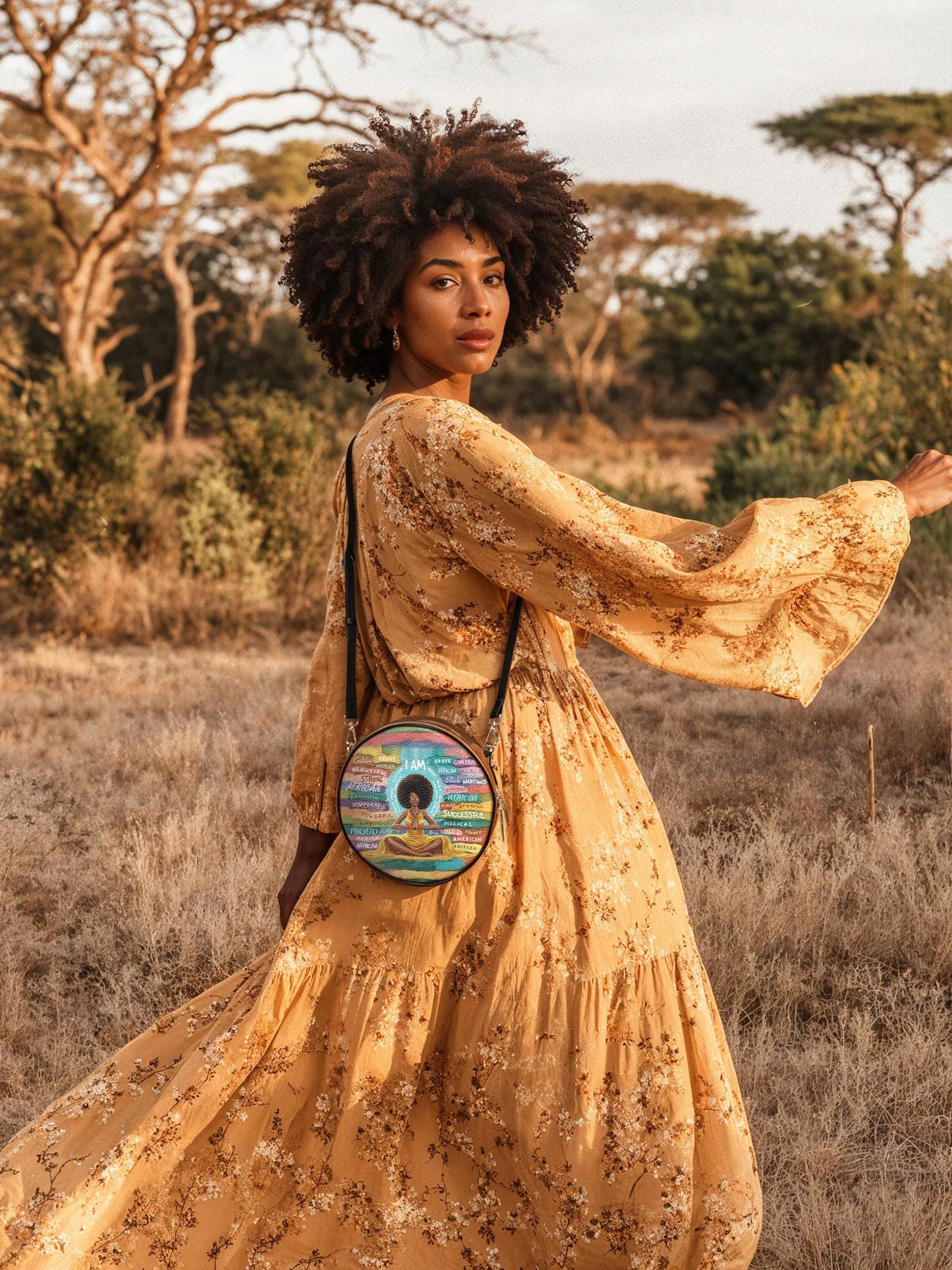 Afroyla "AfroEssence" Circle Crossbody Bag