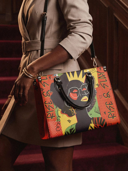 Afroyla "Aina" Flame Red Leather Handbag