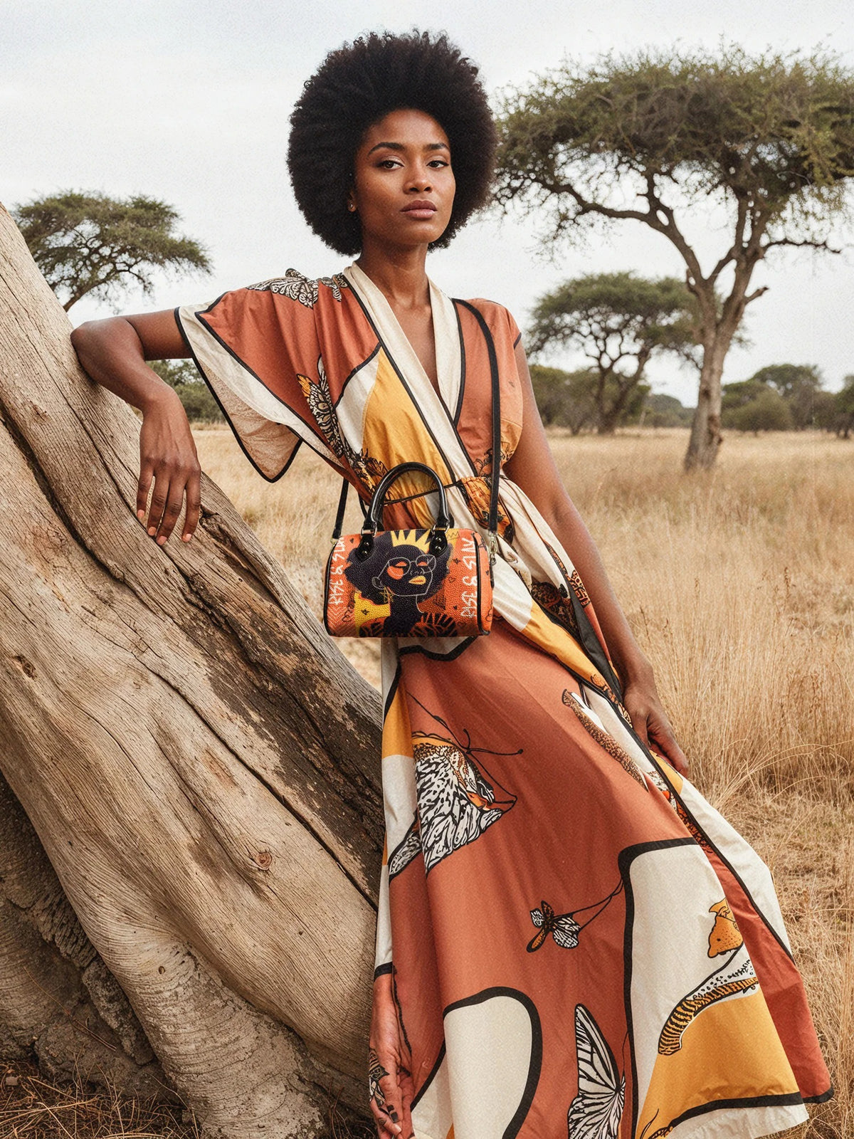 Afroyla "Aina" Orange Sorbet Mini Satchel