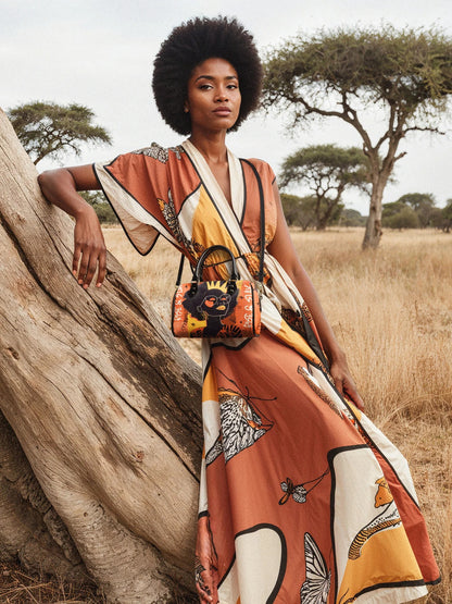 Afroyla "Aina" Orange Sorbet Mini Satchel