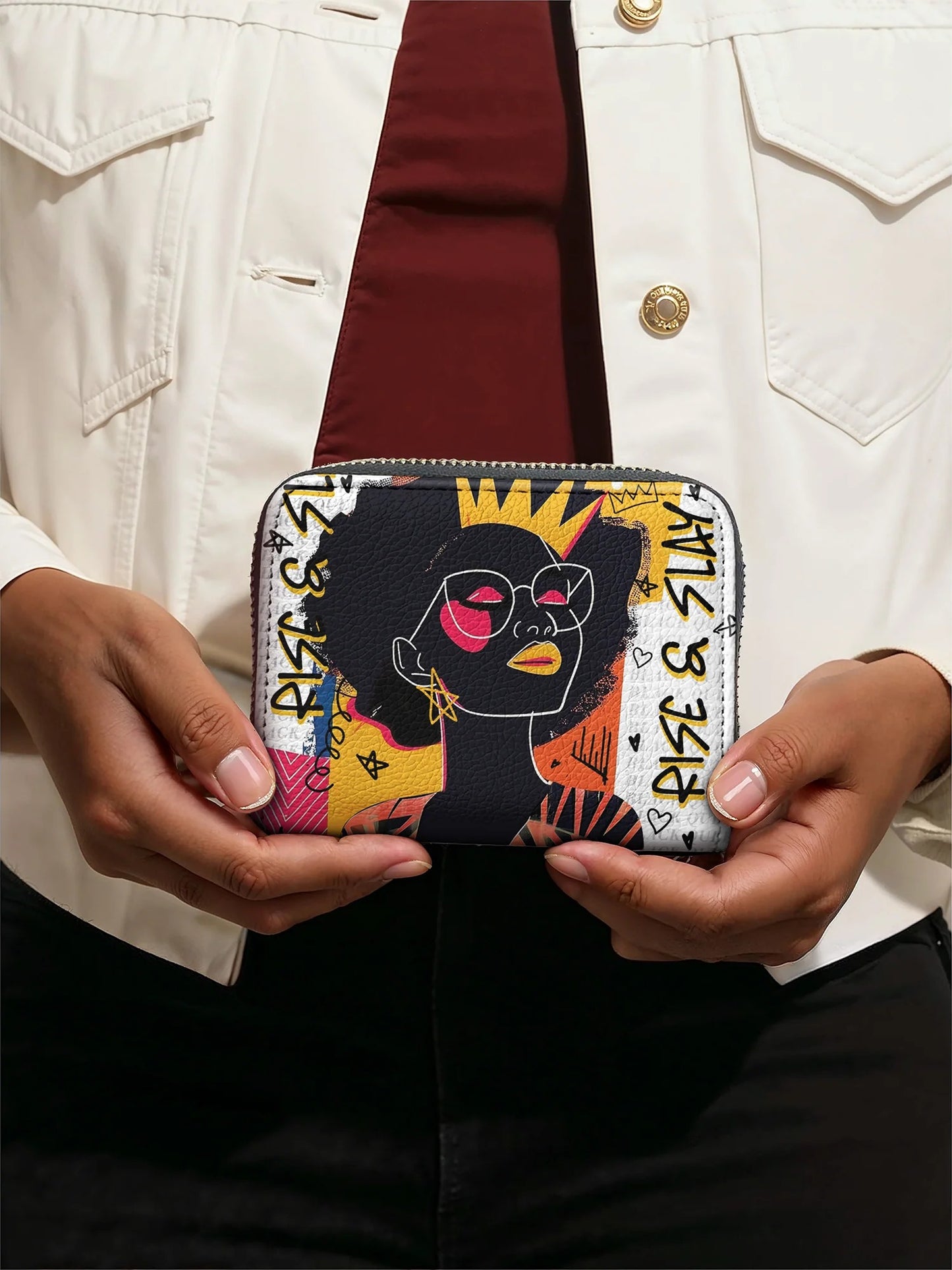 Afroyla "Aina" Coconut White Mini Wallet