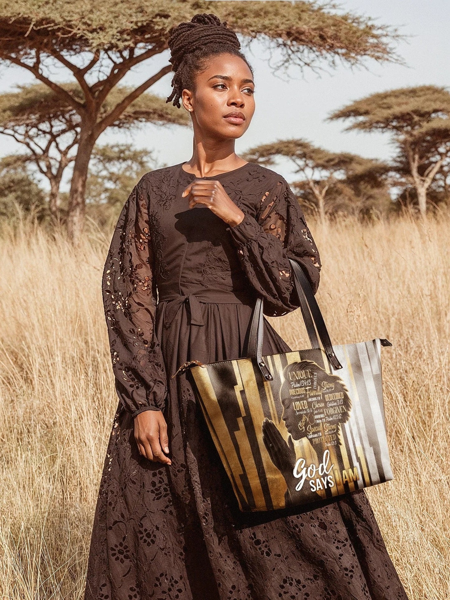 Afroyla "Amara" Leather Tote Bag