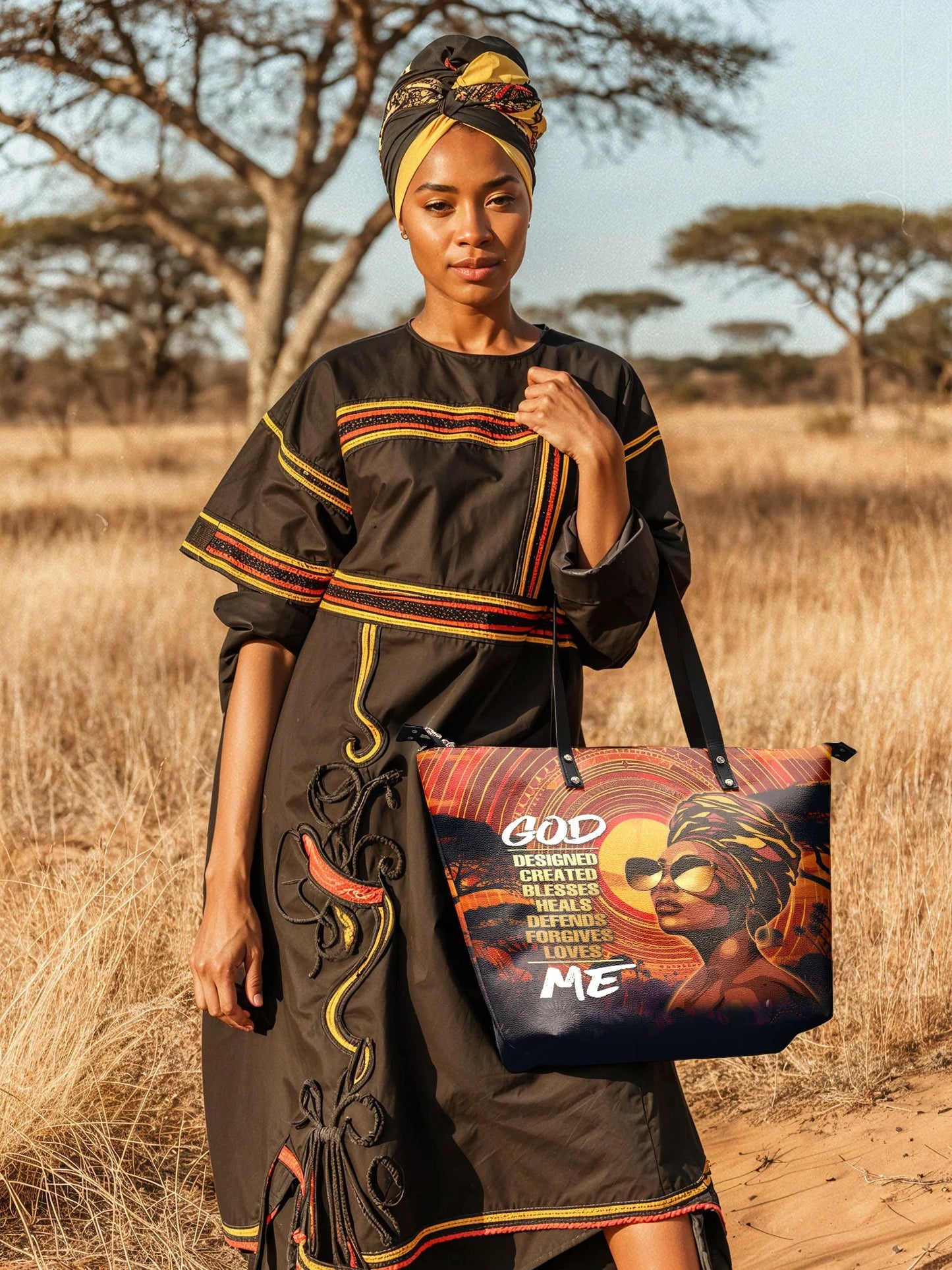 Afroyla "Aseda" Leather Tote Bag