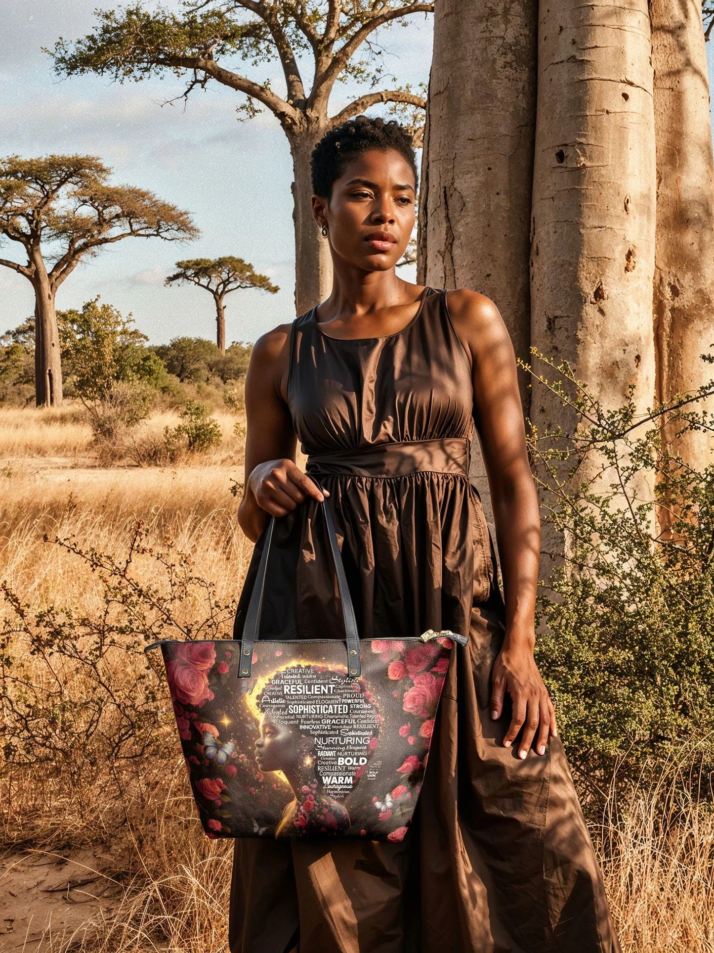 Afroyla "Aurenna" Leather Tote Bag