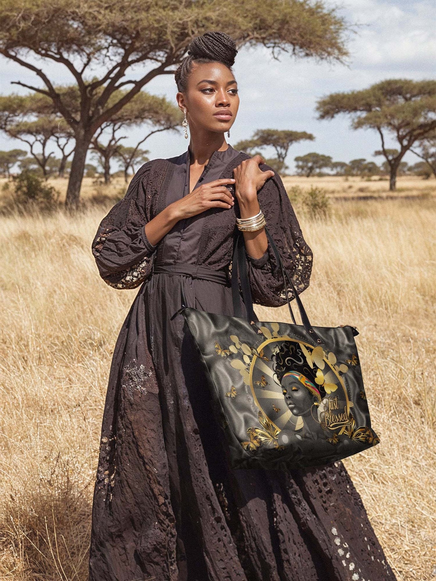 Afroyla "Barakaya" Leather Tote Bag