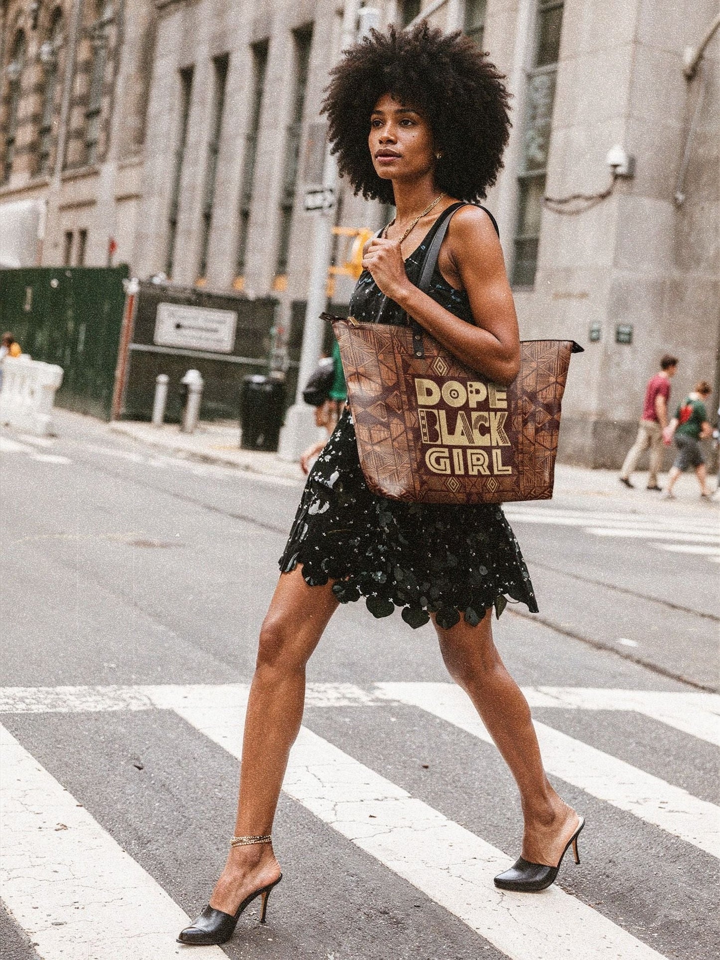 Afroyla "Dope Black Girl" Leather Tote Bag