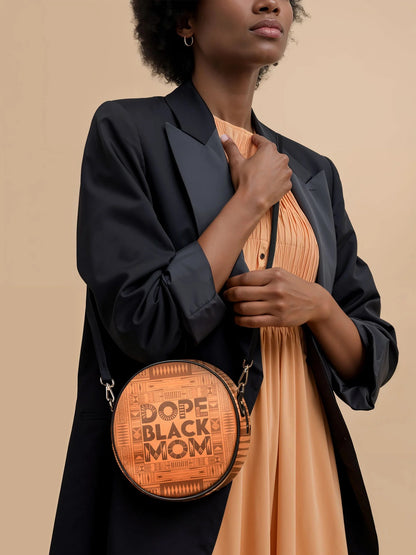Afroyla "Dope Black Mom" Circle Crossbody Bag