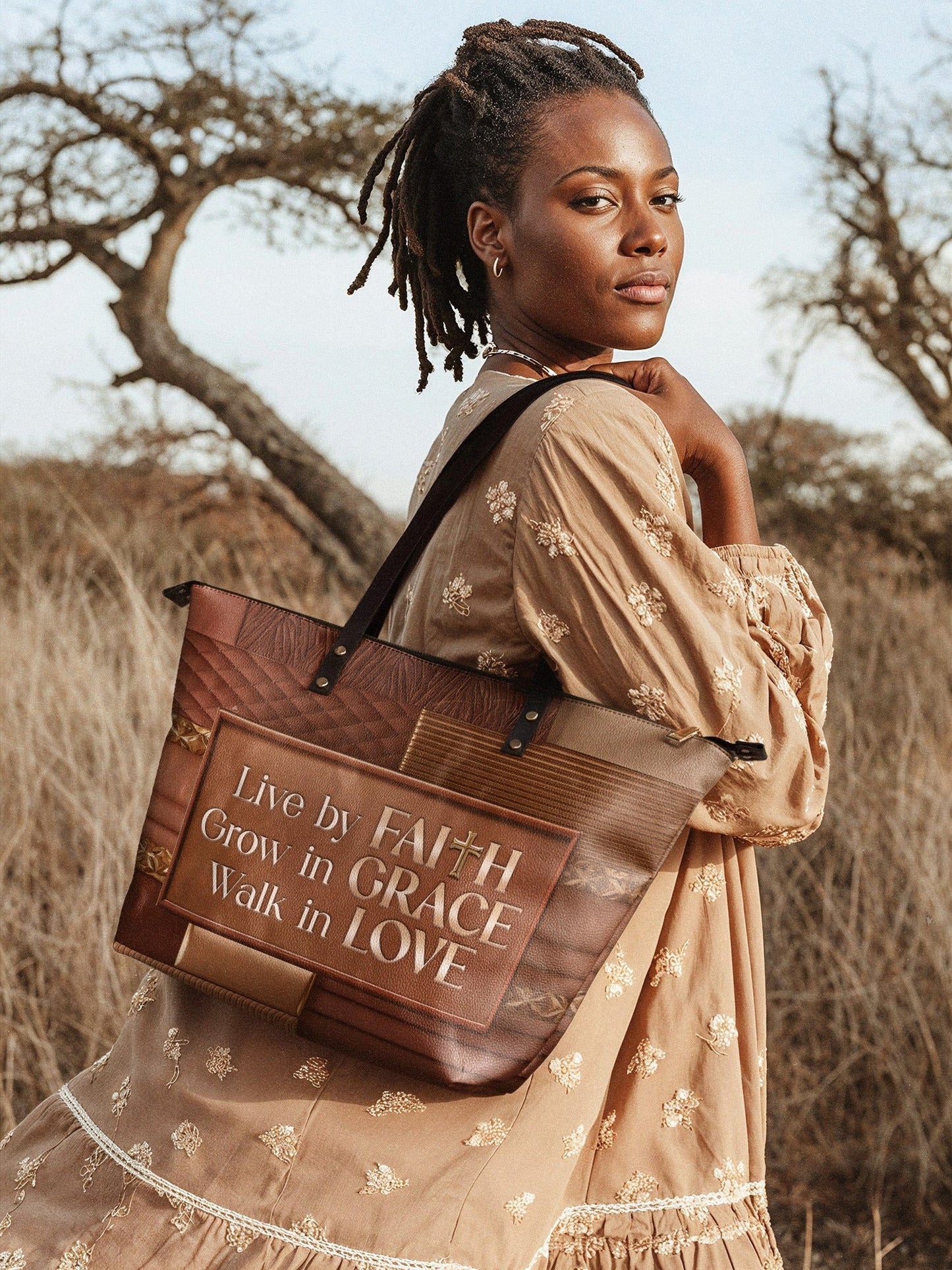 Afroyla "Eliora" Leather Tote Bag