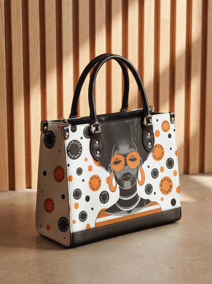 Afroyla "Fahari" Marshmallow Citrus Leather Handbag