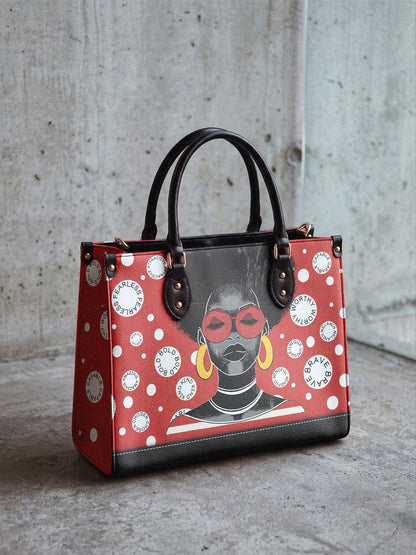 Afroyla "Fahari" Strawberry Pop Leather Handbag