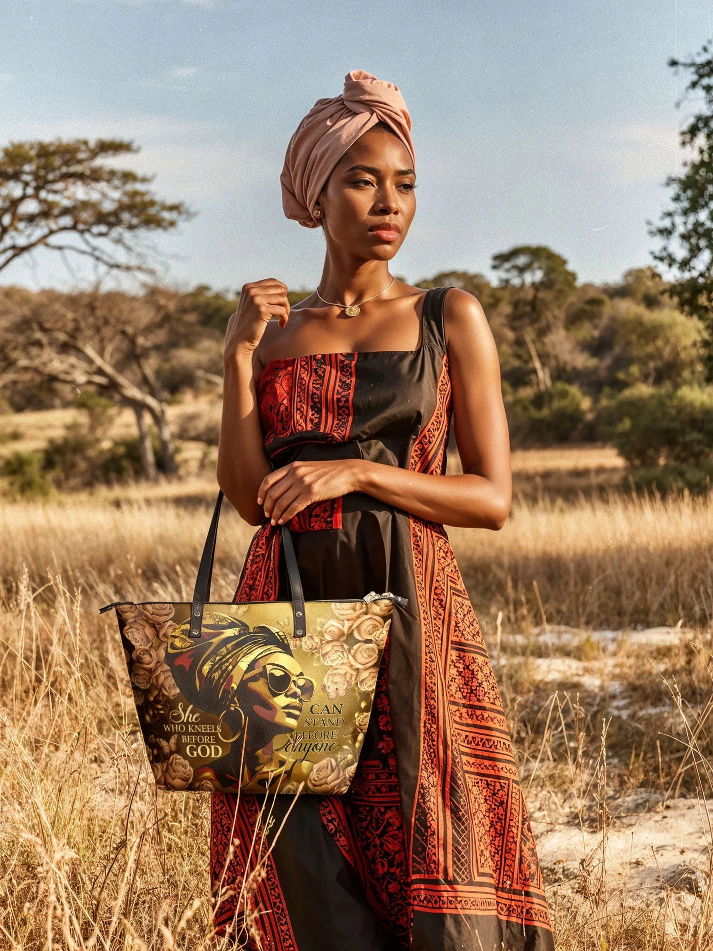 Afroyla "Godfidence" Leather Tote Bag