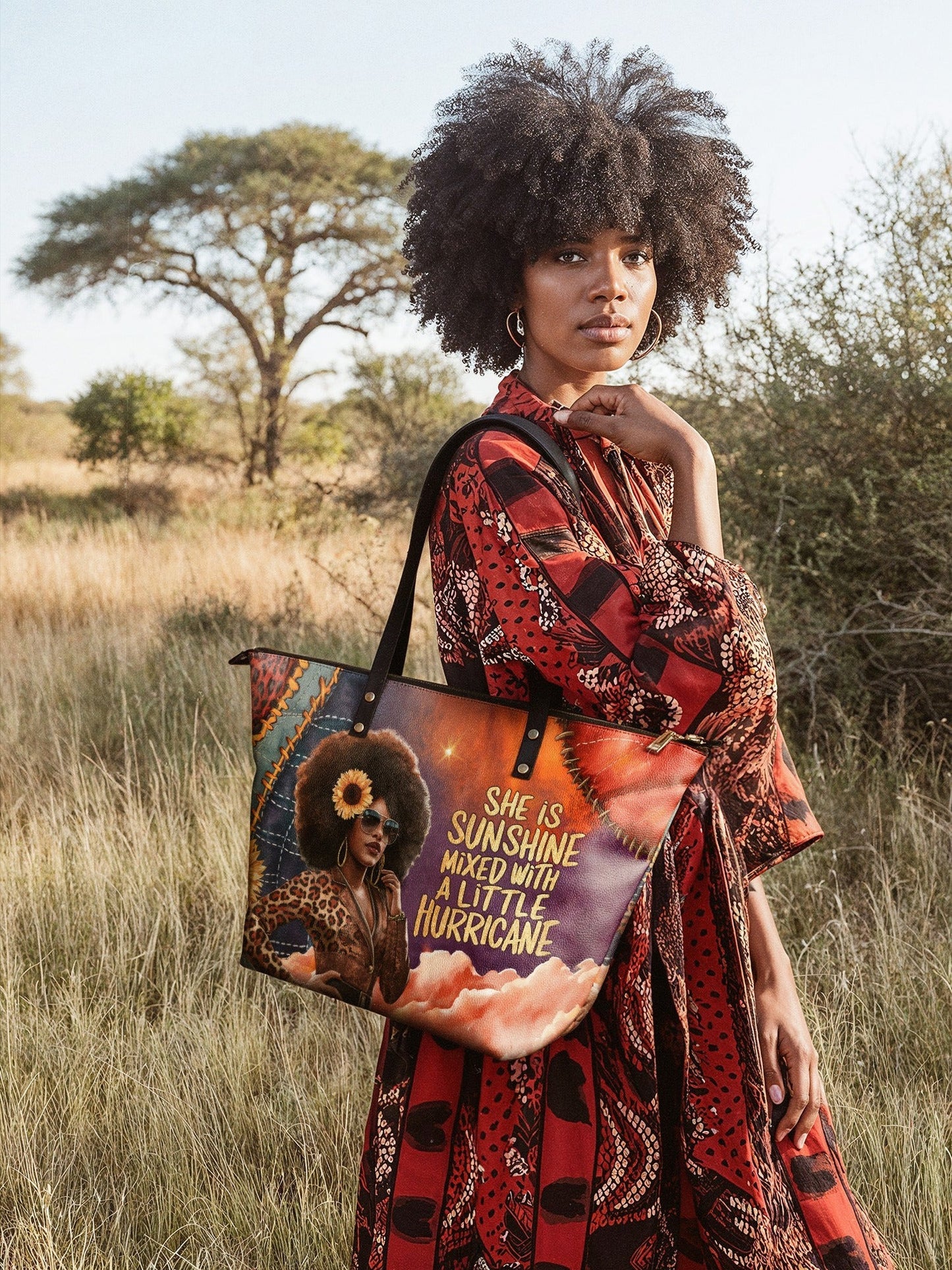 Afroyla "Huriya" Leather Tote Bag