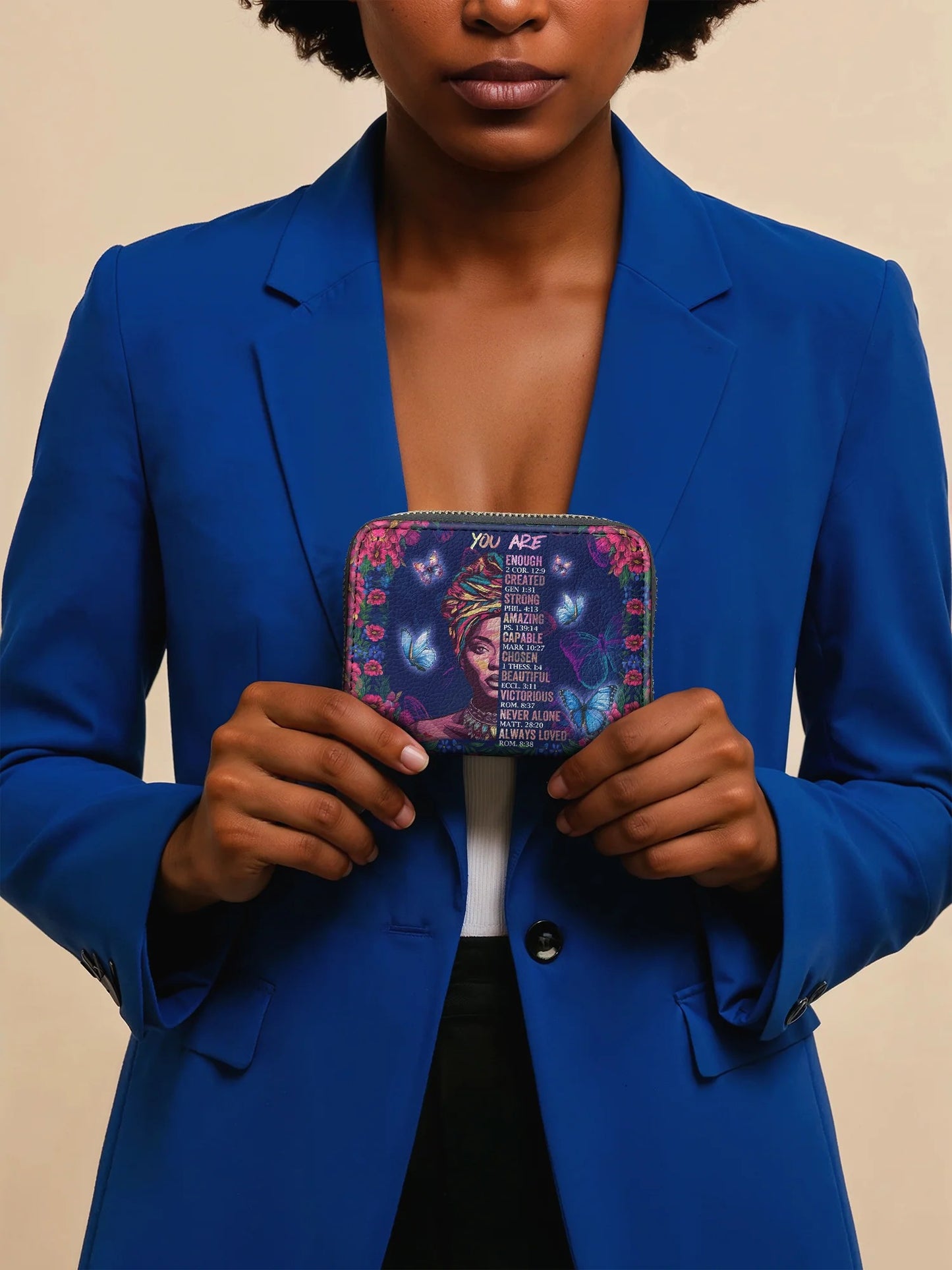 Afroyla "Imani" Blue Orchid Mini Wallet