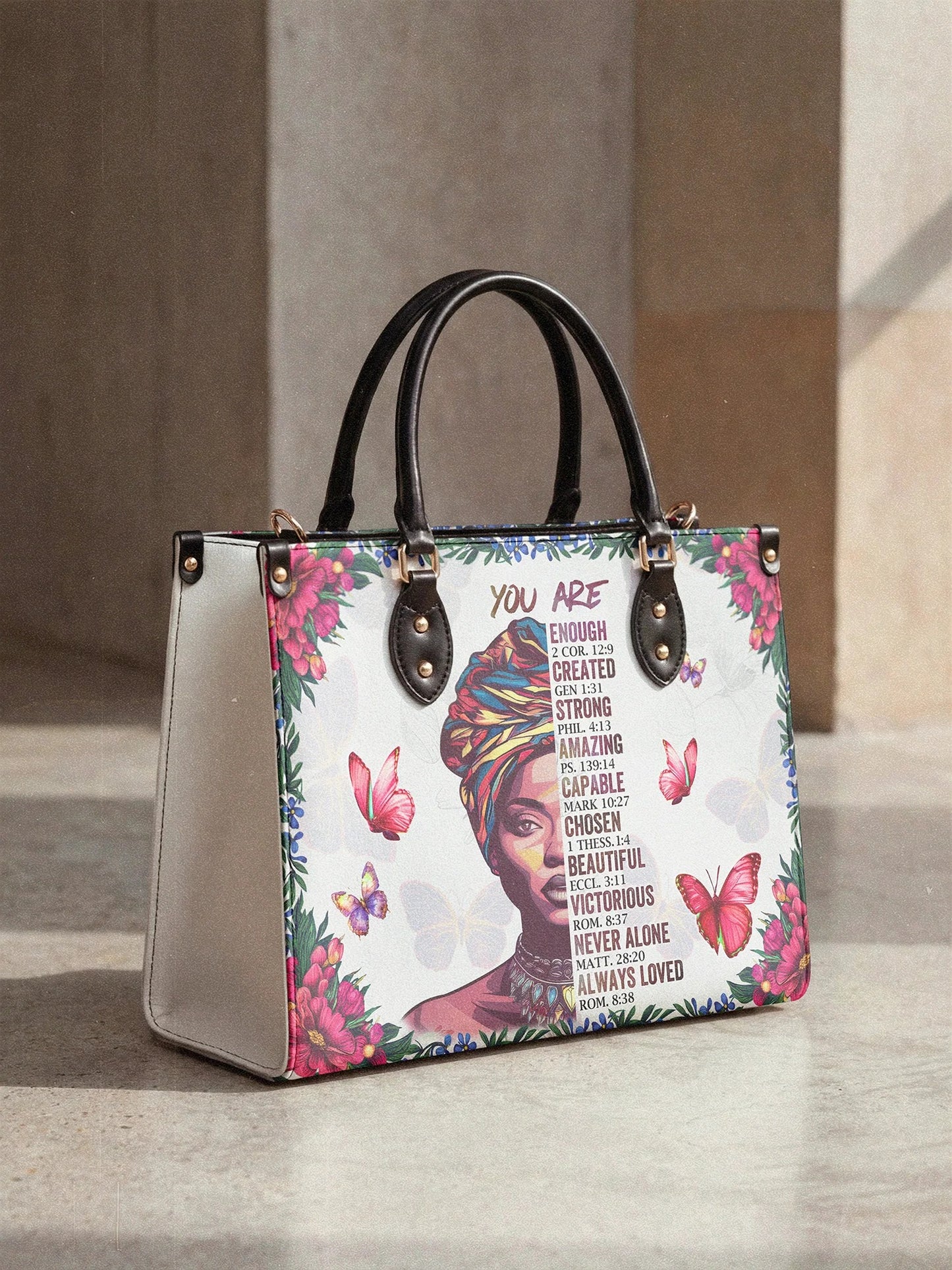 Afroyla "Imani" Dove White Leather Handbag