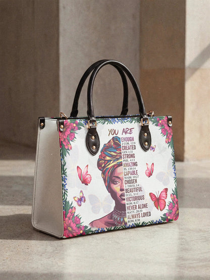 Afroyla "Imani" Dove White Leather Handbag