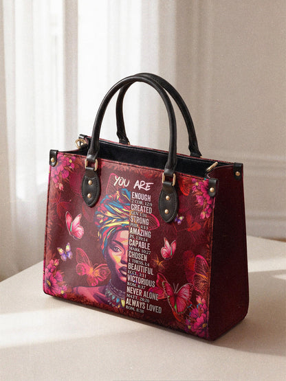 Afroyla "Imani" Pomegranate Red Leather Handbag