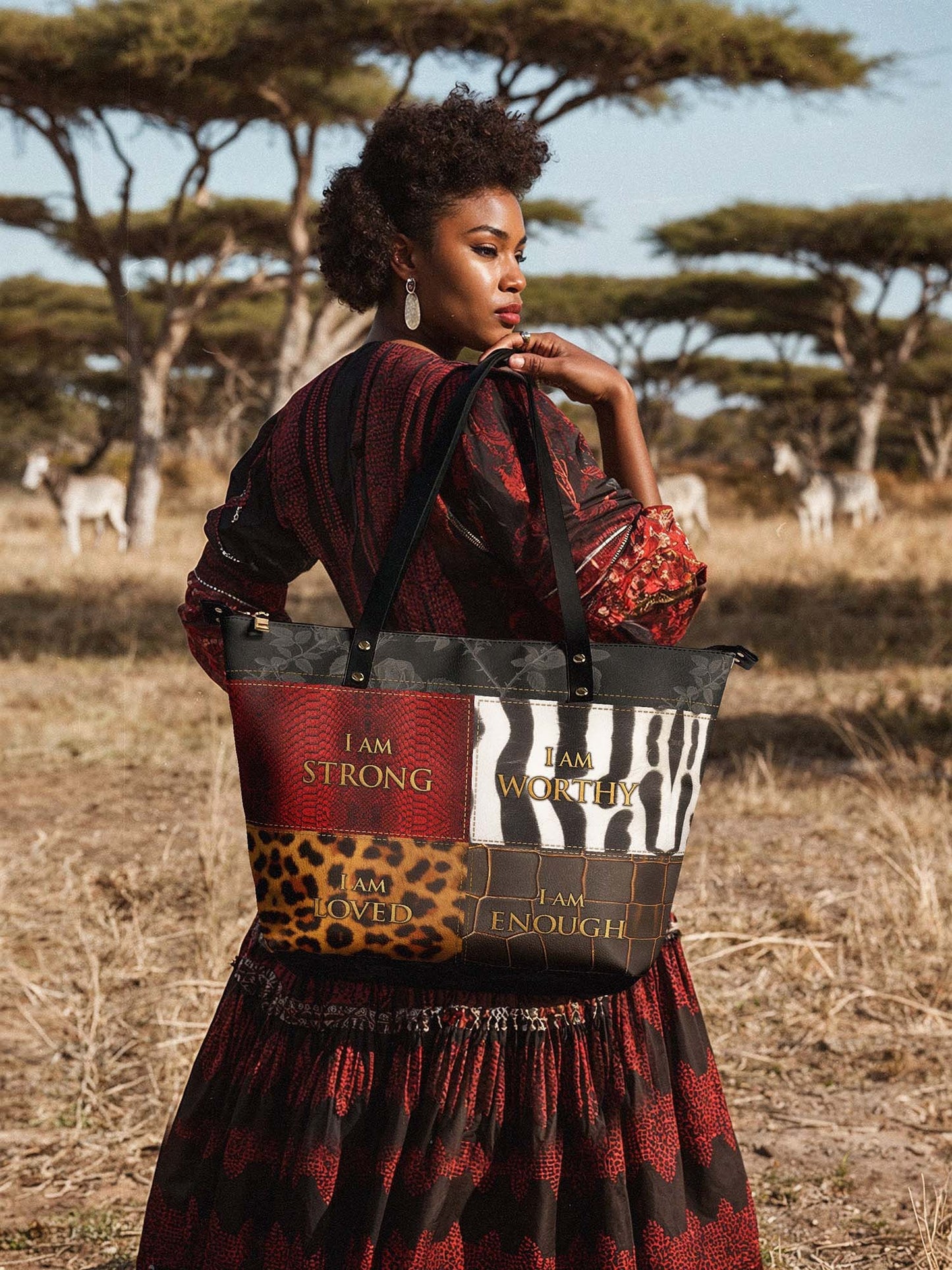 Afroyla "Kadia" Leather Tote Bag