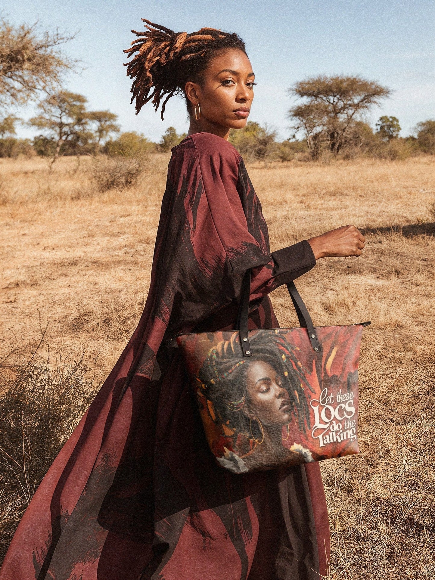 Afroyla "Locella" Leather Tote Bag