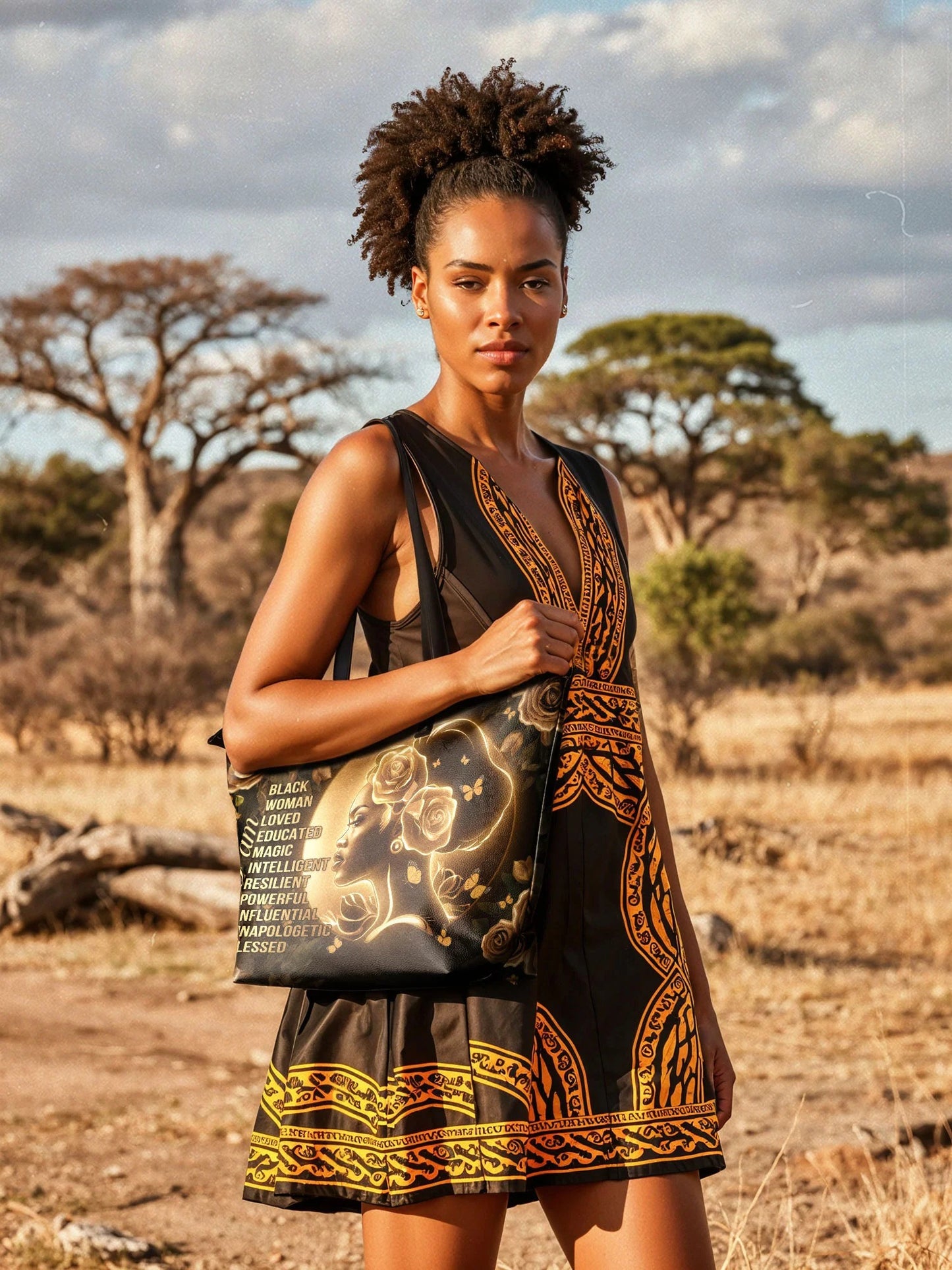 Afroyla "Lumina" Leather Tote Bag