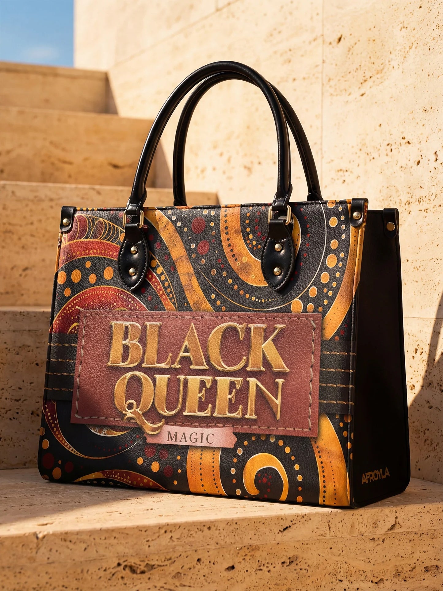 Afroyla "Makeda" Leather Handbag