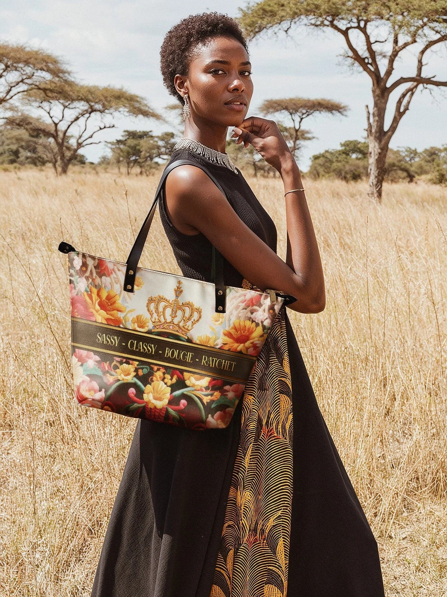 Afroyla "Naija Royale" Leather Tote Bag