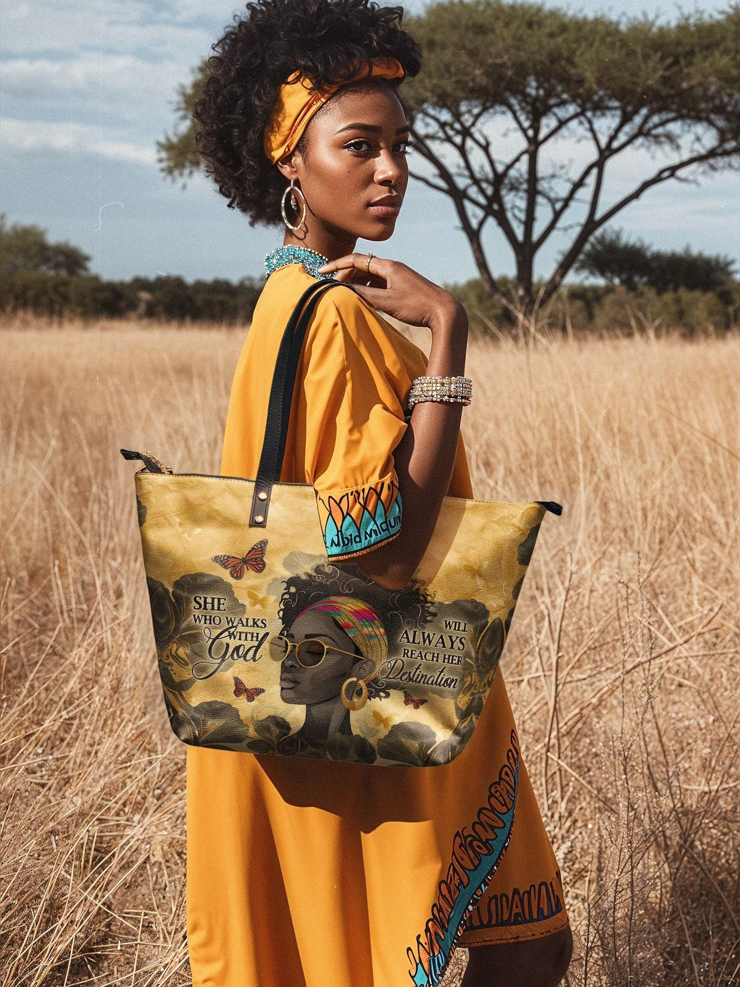 Afroyla "Njia" Leather Tote Bag