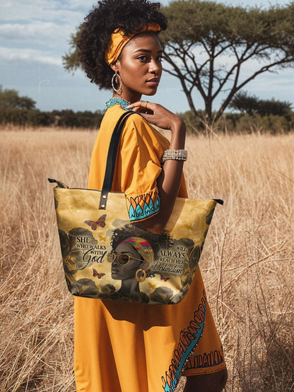Afroyla "Njia" Leather Tote Bag