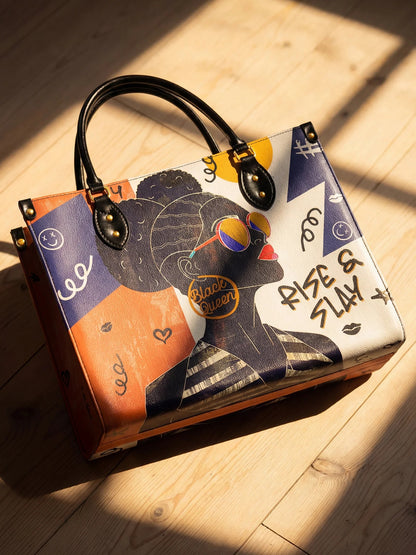 Afroyla "Sanaa" Salt Pop Leather Handbag