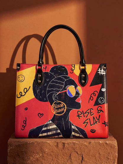 Afroyla "Sanaa" Paprika Leather Handbag
