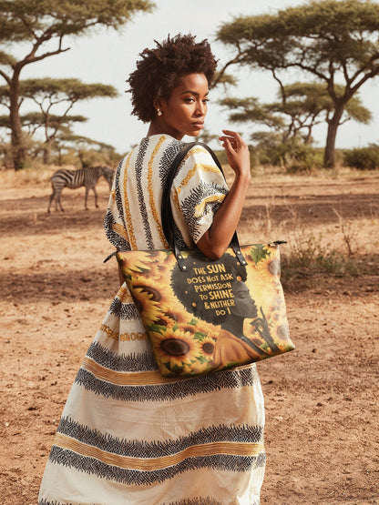 Afroyla "Sunaya" Leather Tote Bag