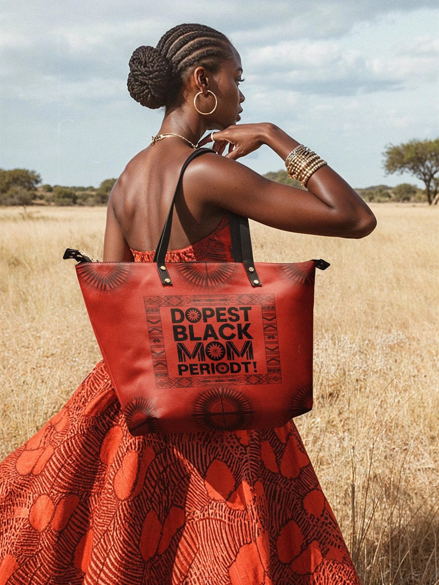 Afroyla "Tajimom" Leather Tote Bag