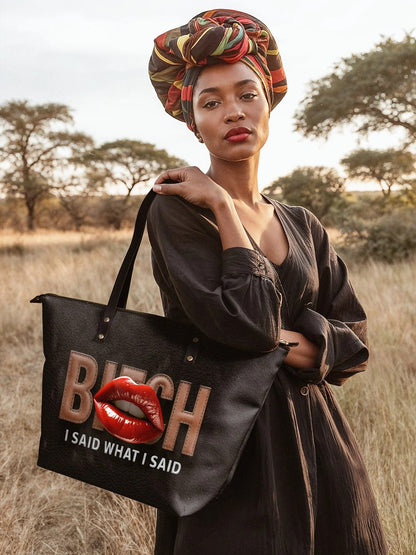 Afroyla "Teyana" Leather Tote Bag