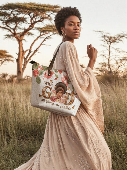 Afroyla "Zanira" Leather Tote Bag