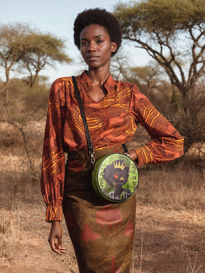 Afroyla "Aina" Lime Pop Circle Crossbody Bag