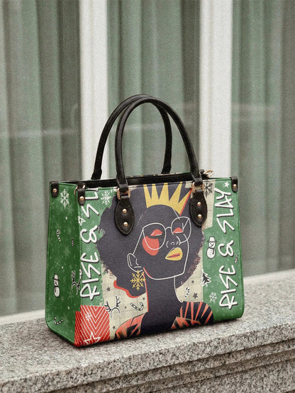 Afroyla "Aina" Lime Pop Xmas Leather Handbag